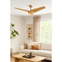 Ver imagem 2 de Ventilador de Teto com Controle Remoto Natuvent Callis no Light 3 Pás Madeira Freijó 220v