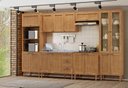 Ver imagem 1 de Cozinha Modulada em Madeira 15 Portas e 3 Gavetas com Torre Quente 2 Fornos e Cristaleira Versalles
