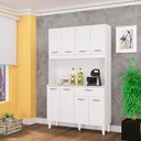Ver imagem 1 de Cozinha Ambiente Kit Cassia 8 Portas Branco - Poquema