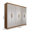 Ver imagem 5 de Guarda-roupa Casal Aurora Radiante 6 Portas 2 Gavetas - Panorama Móveis