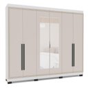 Ver imagem 2 de Roupeiro Casal Valência 6 Portas com Espelho 242x214cm Branco/Creme 240852
