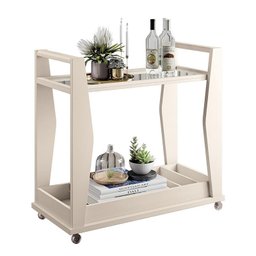 Painel Ripado You 1.3 com Carrinho Lord Cinamomo/Off White e Espelho Spendido - HB Móveis - 4