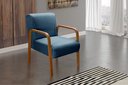 Ver imagem 2 de Kit 04 Poltronas Cadeiras Decorativas Anita Para Sala Mesa De Jantar Quarto Recepção - Linho Azul