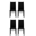 Ver imagem 3 de Kit 4 Cadeiras Aço Tokio Preta Couro Sintético Preto Sala Jantar Moderna - Art Panta