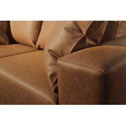 Sofá 2 Lugares Fixo Living Bellagio Couro Caramelo 2,3m - 6