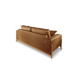 Sofá 2 Lugares Fixo Living Bellagio Couro Caramelo 2,3m - 4