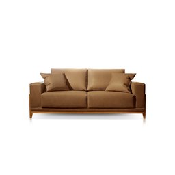 Sofá 2 Lugares Fixo Living Bellagio Couro Caramelo 2,3m - 2
