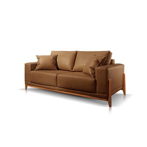 Sofá 2 Lugares Fixo Living Bellagio Couro Caramelo 2,3m
