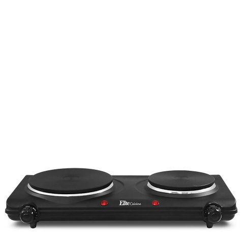 Elite Gourmet Edb-302bf Queimador Duplo de Ferro Fundido Preto