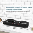 Ver imagem 4 de Elite Gourmet Edb-302bf Queimador Duplo de Ferro Fundido Preto