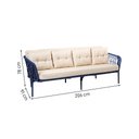 Ver imagem 4 de Sofá 2,06m em Aço e Corda Náutica Azul Harpia Assento e Almofadas Tecido Bege