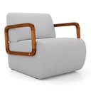 Ver imagem 5 de Kit 02 Poltronas Decorativas Orgânica Living Kavya Linho Cinza Claro - Desk Design