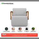 Ver imagem 3 de Kit 02 Poltronas Decorativas Orgânica Living Kavya Linho Cinza Claro - Desk Design