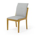 Ver imagem 1 de Cadeira Livia Madeira Maciça Estofada para Mesa de Jantar Linho Cinza 407