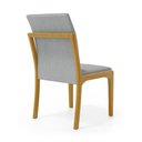 Ver imagem 5 de Cadeira Livia Madeira Maciça Estofada para Mesa de Jantar Linho Cinza 407