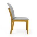 Ver imagem 7 de Cadeira Livia Madeira Maciça Estofada para Mesa de Jantar Linho Cinza 407