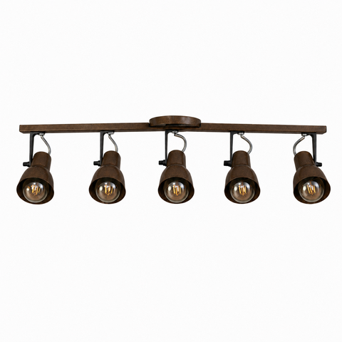 Spot Trilho Light Aluminio Teto e27 5 Luzes Lumini Lab - Marrom Fosco