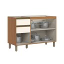 Ver imagem 3 de Balcão de Cozinha para Pia 120 cm Venaly 3 Portas 2 Gavetas Cinamomo/Off White - Henn