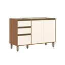Ver imagem 1 de Balcão de Cozinha para Pia 120 cm Venaly 3 Portas 2 Gavetas Cinamomo/Off White - Henn