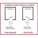 Ver imagem 2 de Porta de Alumínio Lambril Branco com Puxador, Friso e Vidro Linha 25 - Dc:esquerda/210 X 90