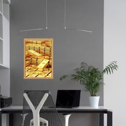 Quadro Moldura Dourada Arquétipo Riqueza - Ouro 24x18cm:com Acetato - 2