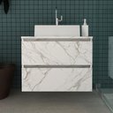 Ver imagem 5 de Gabinete Banheiro 2 Gavetas 60cm Suspenso Multimóveis CR10087 Mármore Branco
