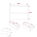 Ver imagem 3 de Gabinete Banheiro 2 Gavetas 60cm Suspenso Multimóveis CR10087 Mármore Branco