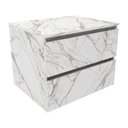 Ver imagem 1 de Gabinete Banheiro 2 Gavetas 60cm Suspenso Multimóveis CR10087 Mármore Branco