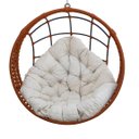 Ver imagem 5 de Balanço Ninho Suspenso Corda Náutica Ocre Almofada Impermeável Branco + Mola e Mosquetão