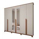 Ver imagem 4 de Guarda-roupa Casal Calábria 6 Portas 6 Gavetas Espelho Nature/off White - Panorama Móveis