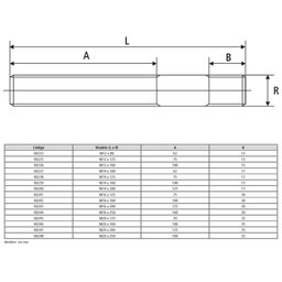 Tirante Roscado Modelo M12 X 200 - 5