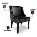 Ver imagem 6 de Kit 10 Cadeiras de Jantar Liz Corano Preto Base Fixa Madeira Preto - D’Rossi