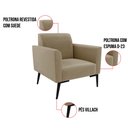 Ver imagem 5 de Kit 2 Poltronas Pés Villach Marisa Suede Marrom Rato D03 - D'Rossi