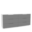 Ver imagem 2 de Cômoda Madri com 6 Gavetas 150x63cm Cinza/Branco 250698