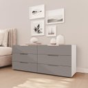 Ver imagem 1 de Cômoda Madri com 6 Gavetas 150x63cm Cinza/Branco 250698