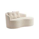 Ver imagem 2 de Sofá Orgânico Curvo Feijão Confortável Sala Estúdio Amore Bouclê Off White - Montanari's Decor