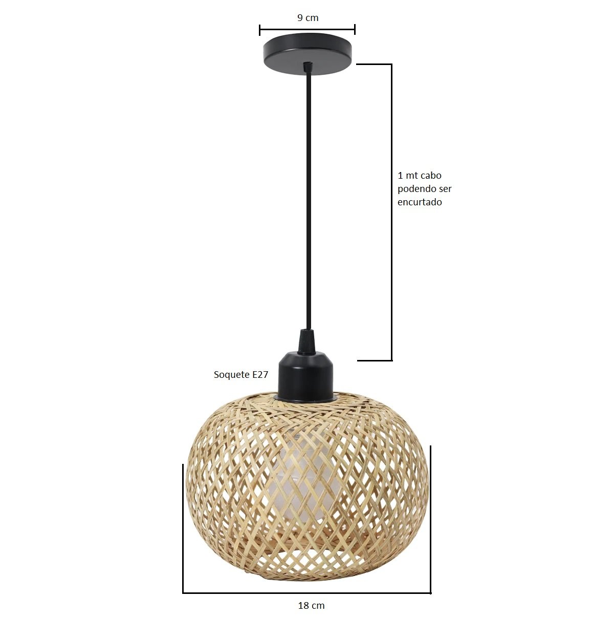 Luminária Lustre Pendente em Bambu Decoração Sala Cozinha - 2