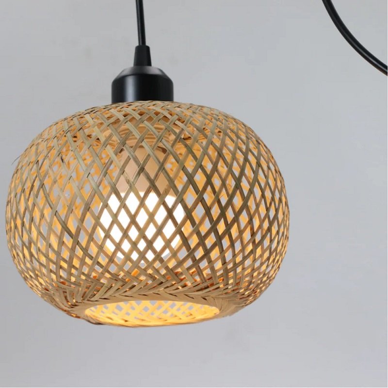 Luminária Lustre Pendente em Bambu Decoração Sala Cozinha - 4