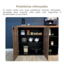 Ver imagem 6 de Armário Multiuso Escritório em Tamburato com 2 Portas Chave e Prateleiras Preto/Nogal Artany