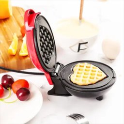 Forma de Waffle Elétrica Mini Formato Coração 550w 110v - 6