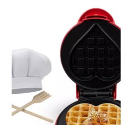 Forma de Waffle Elétrica Mini Formato Coração 550w 110v - 7
