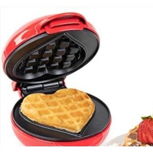 Forma de Waffle Elétrica Mini Formato Coração 550w 110v