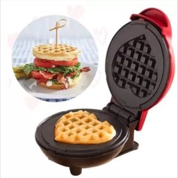 Forma de Waffle Elétrica Mini Formato Coração 550w 110v - 2