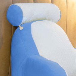 Almofada de Descanso e Apoio de Lombar Travesseiro Multiuso Ergométrico para Leitura com Rolinho Des - 4