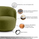 Ver imagem 7 de Kit 2 Poltronas Decorativas Sala de Estar Melissa Giratória Bouclê Verde M1 - Monari Design