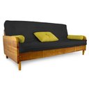 Ver imagem 4 de Sofá Cama Paris Sarja Preto Madeira Maciça Alto Padrão