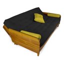 Ver imagem 6 de Sofá Cama Paris Sarja Preto Madeira Maciça Alto Padrão