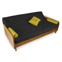 Ver imagem 3 de Sofá Cama Paris Sarja Preto Madeira Maciça Alto Padrão