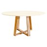 Mesa Jantar Eames Eiffel Redonda 110cm Lívia Base Madeira Maciça - Off White - 2