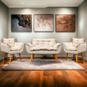 Ver imagem 1 de Kit Namoradeira Decorativa + 2 Poltronas Reforçadas para Amamentação Suede